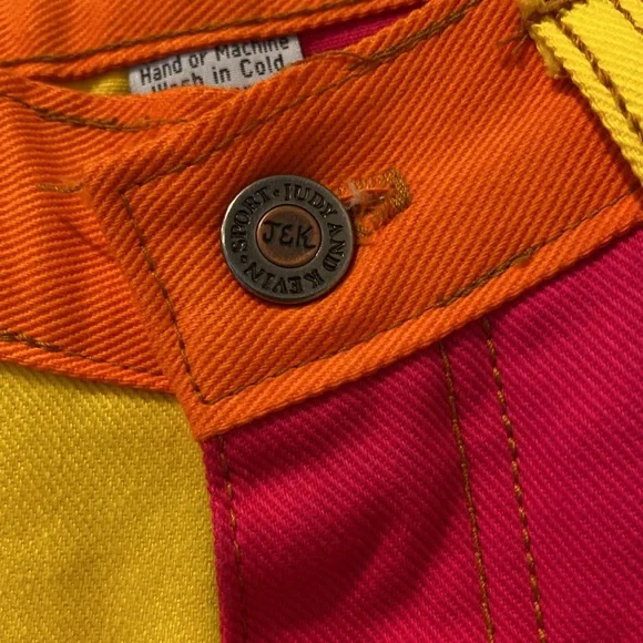 90s‎ colorblock denim shorts - Picture 5 of 6